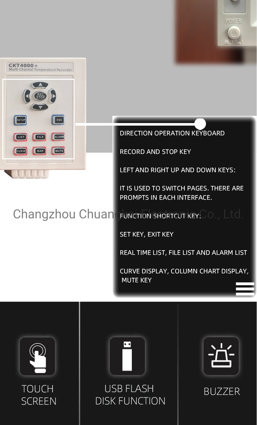 Ckt4000+ 8 Channels Temperature Data Logger Temperature Recorder Multi-Channel Temperature Meter