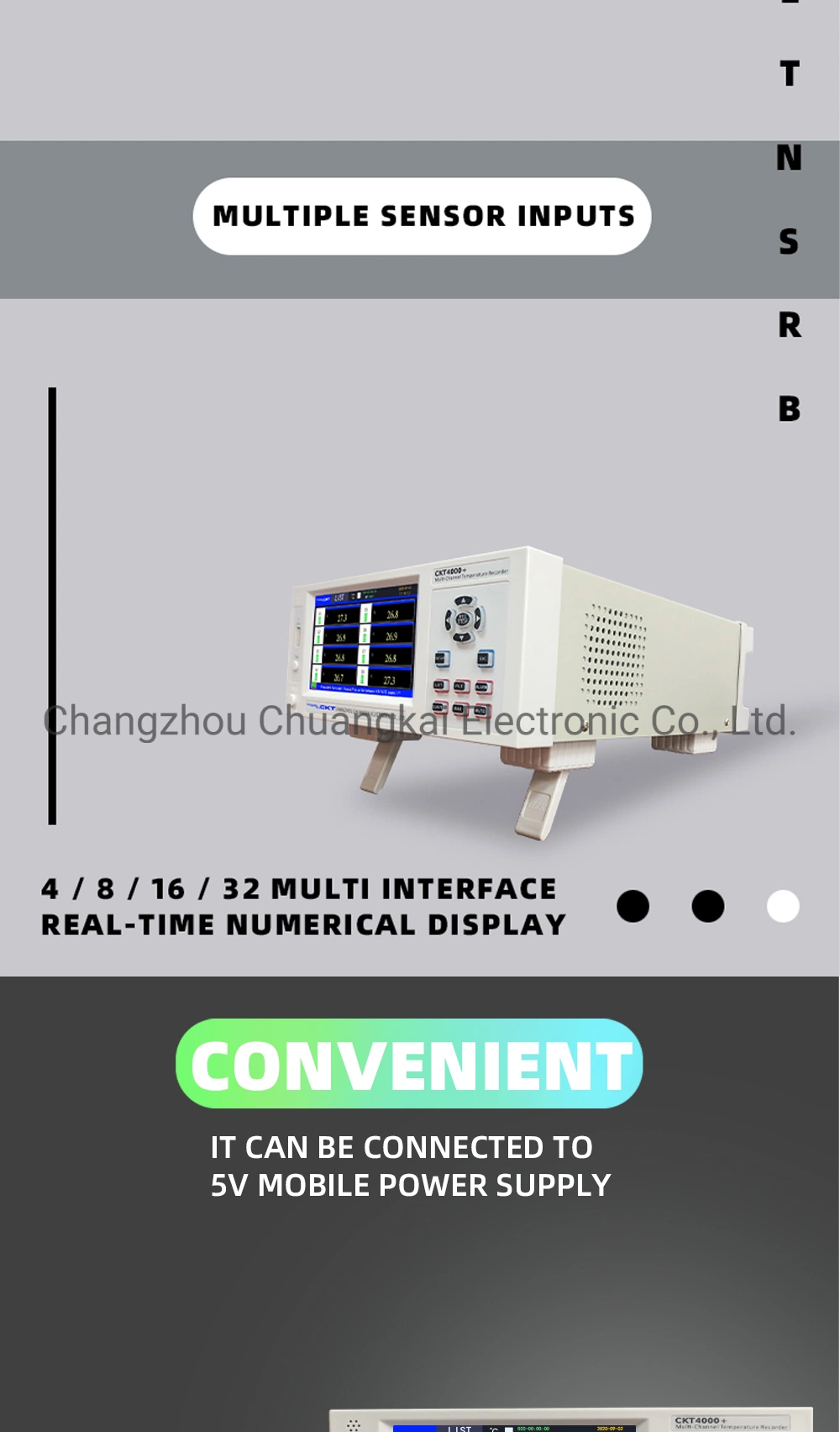 Ckt4000+ 8 Channels Temperature Data Logger Temperature Recorder Multi-Channel Temperature Meter